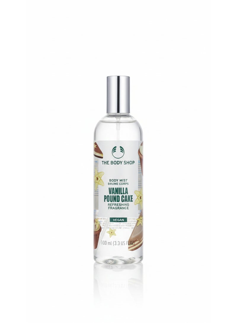 The Body Shop Vanilla Pound Cake Body Mist – Sweet & Refreshing Fragrance Spray, Vegan & Lightweight, 100ml (3.3 US FL OZ) - Image 1